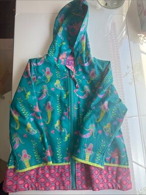 Stephen Joseph Girls Teal Mermaid Hooded Rain Jacket